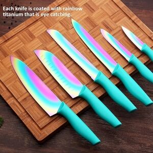 Rainbow Titanium Kitchen Knife Set